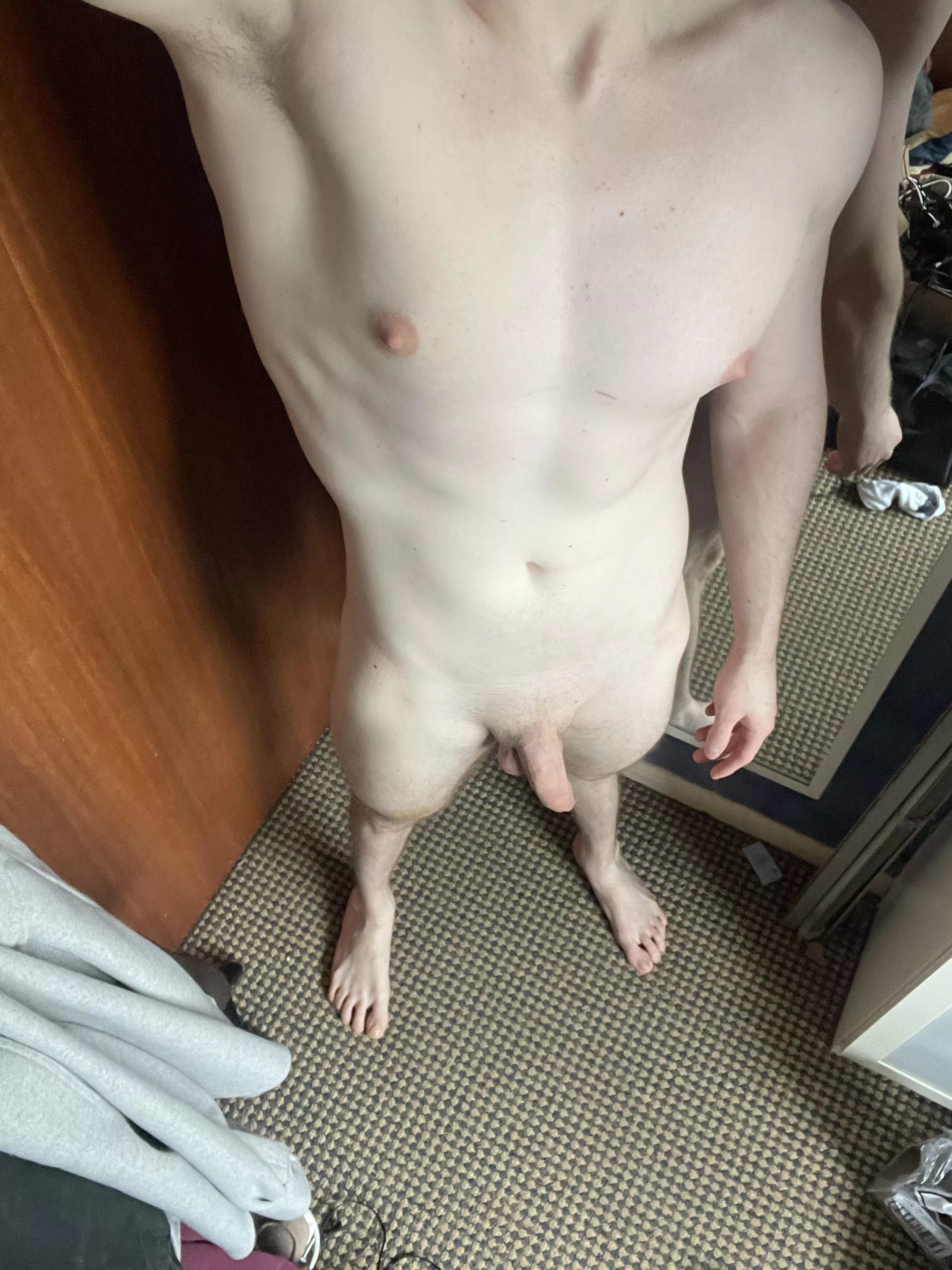 Unclothed, no locked cock and no leather or toys on me what do you think? posted by subdomjames