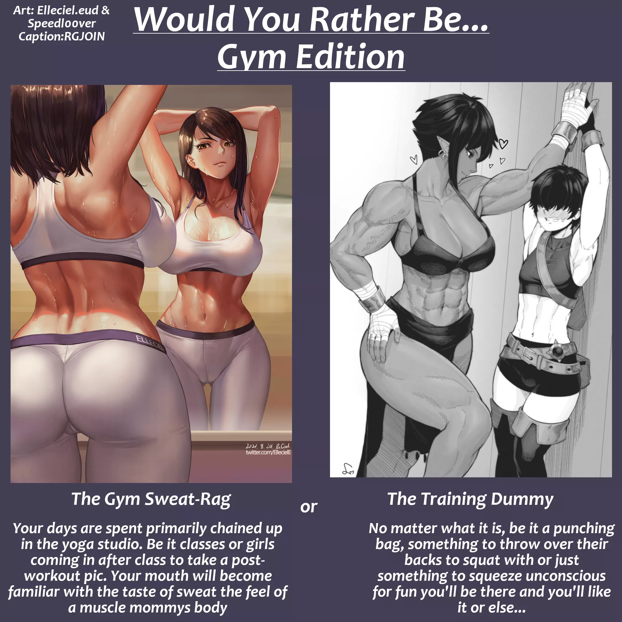 Would You Rather: Gym Edition [Femdom] [Sweat] [Gym-Girl] posted by rgjoin