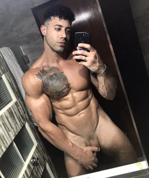 After training naked at home 😏 by TattooedMuscled