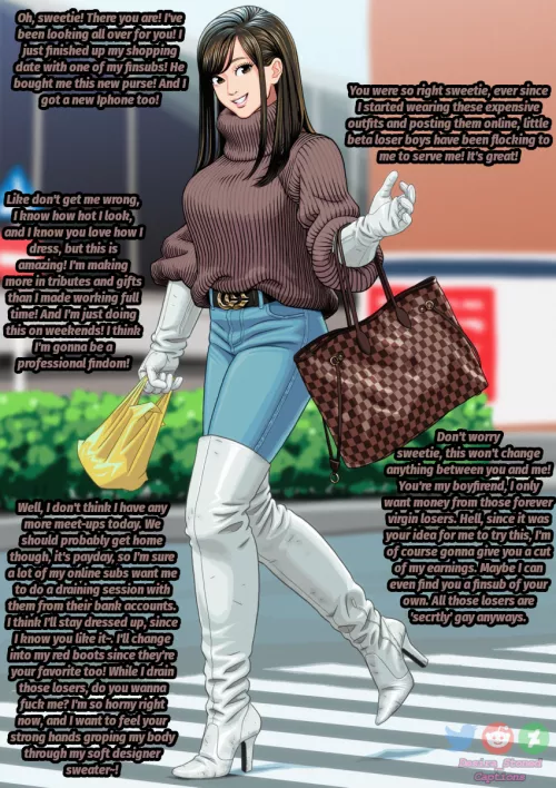 Boot Beauty Girlfriend [Nice version] [Findom] [Girlfriend] [Wholesome] [Boots] [Sweater] [Leather Gloves] Artist: enkaboots (Reuploaded post Imgur purge) by Desira_Stoned