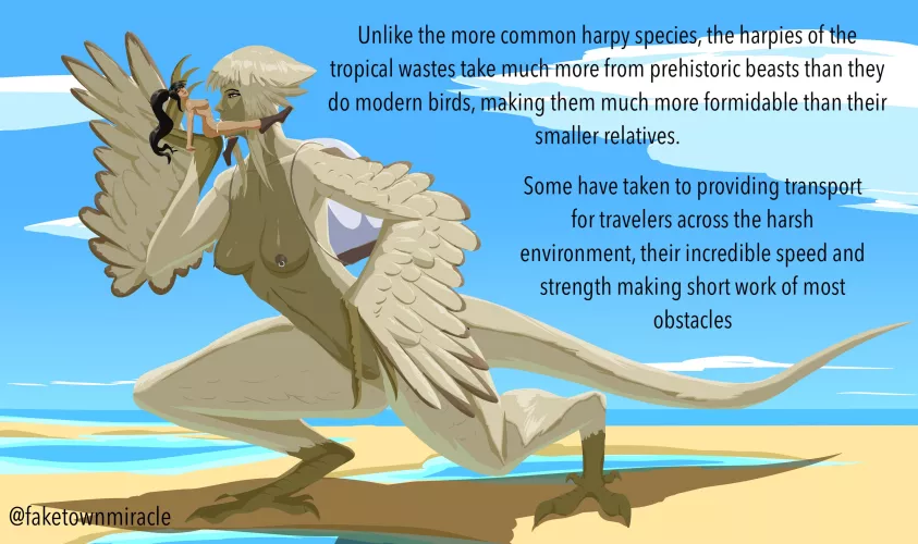 Dinosaur Harpy (OC) by FakeTownMiracle