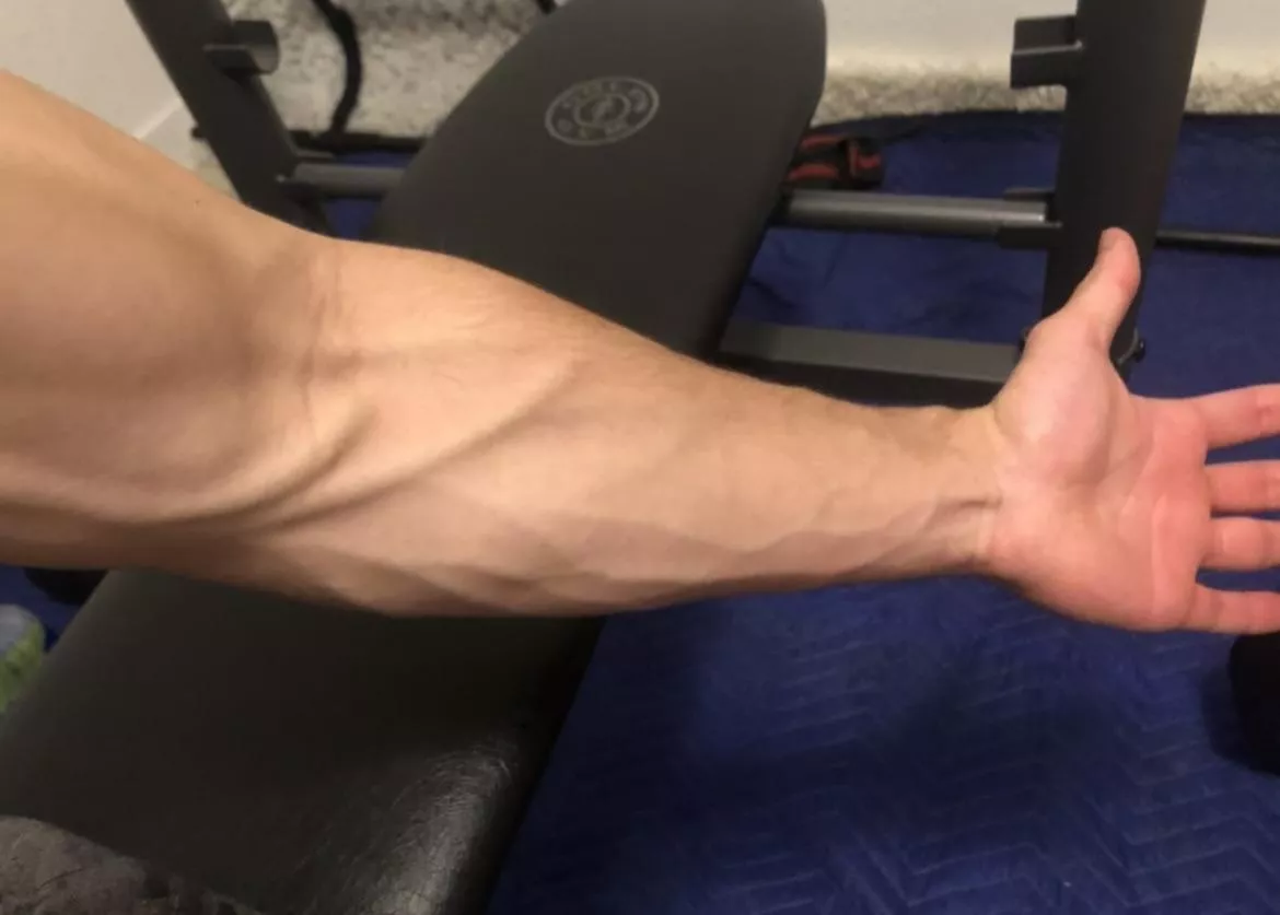 My forearms are all pumped after playing with my 8 inch beast 😈👹 posted by TheeGuyDerek