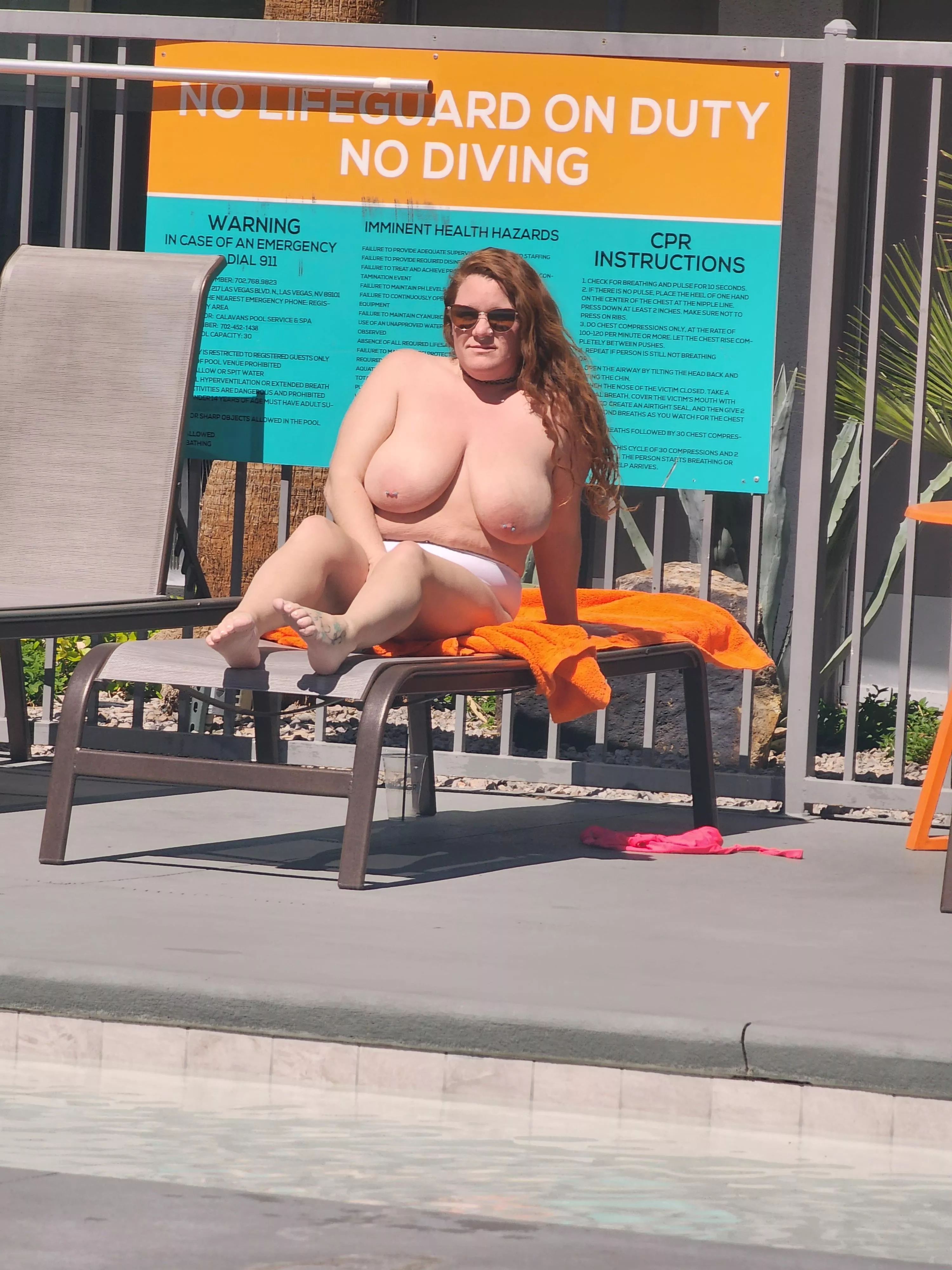 No clue with I was allowed to be topless here.....no one seemed to mind tho.  posted by RoxyDover