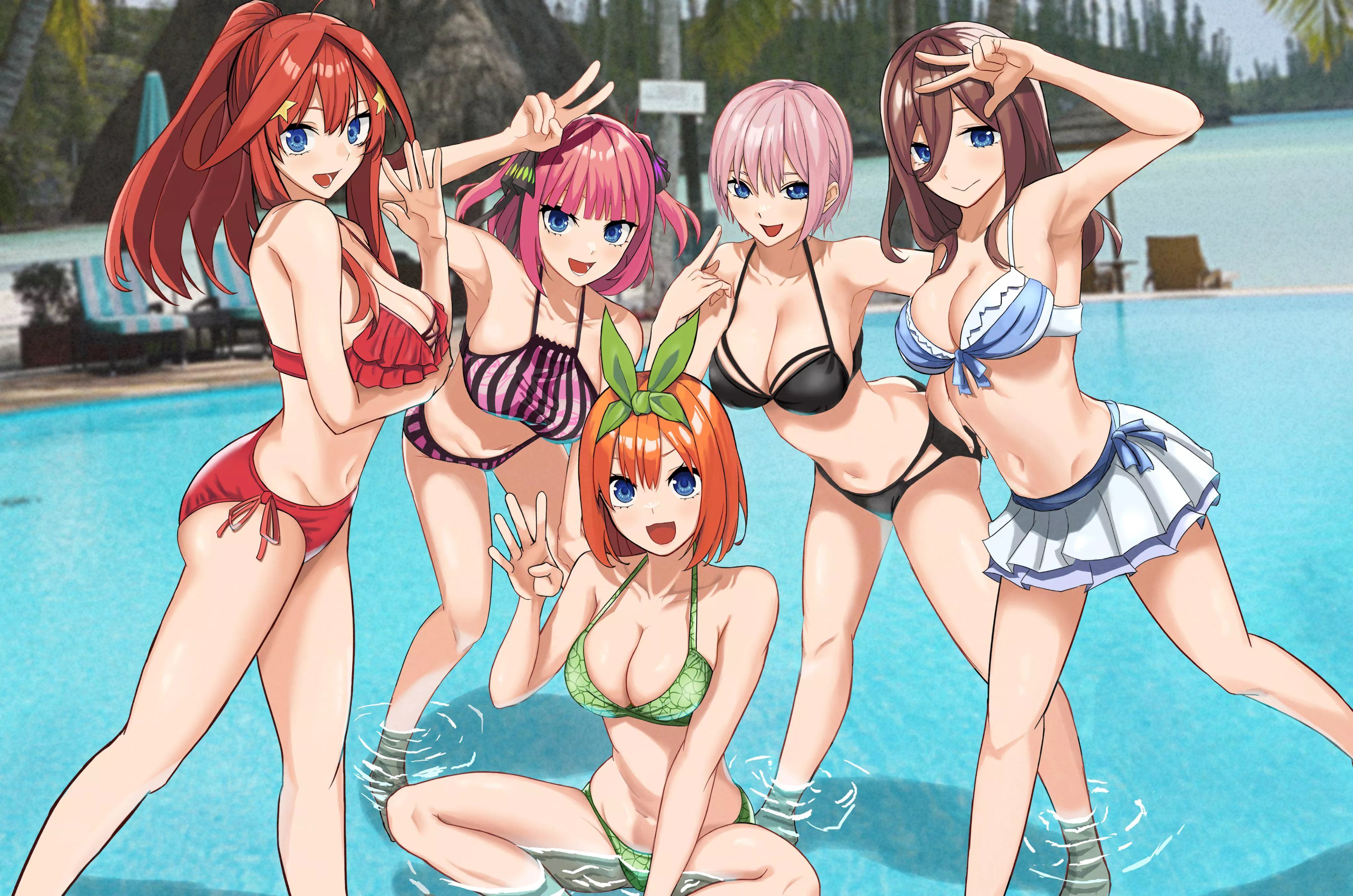 The Sisters Posing For A Vacation Photo (The Quintessential Quintuplets) posted by Csxc