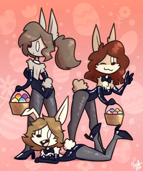 Easter Bunnies (by me) by RafVicAlv