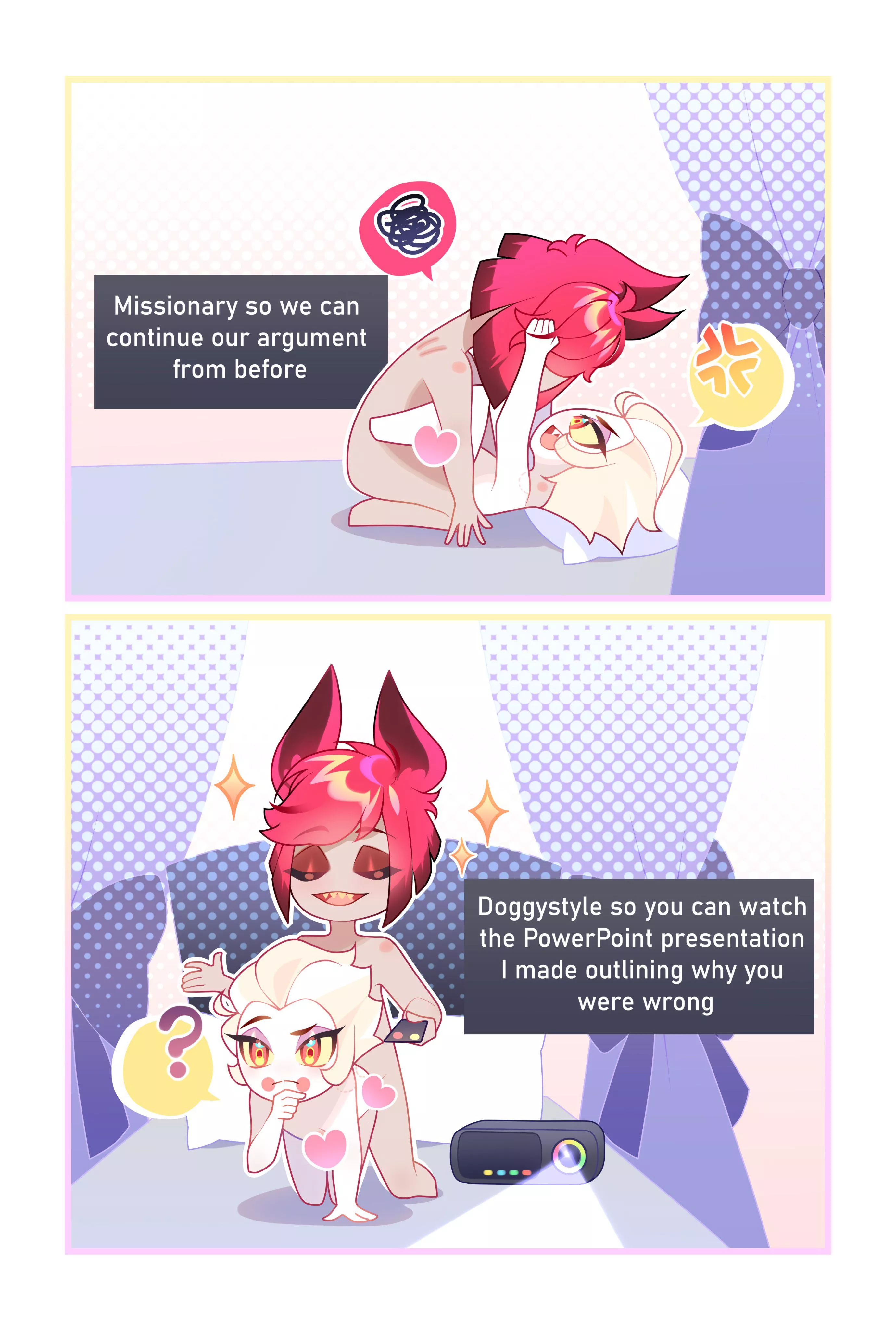 Fighting Is Their Foreplay (By @MisutoreKunArt) | RadioApple | Hazbin Hotel posted by That_Tamarah_Chick_