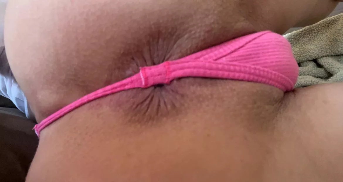 I highly recommend the brown asshole behind my thong.  posted by PetiteBlondeMel