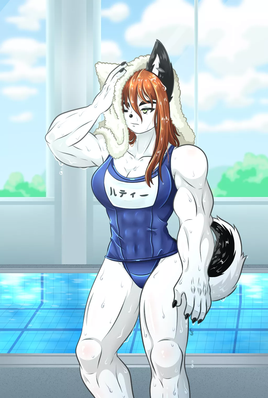 Ruthie-san after swimming posted by Flat-Literature9567