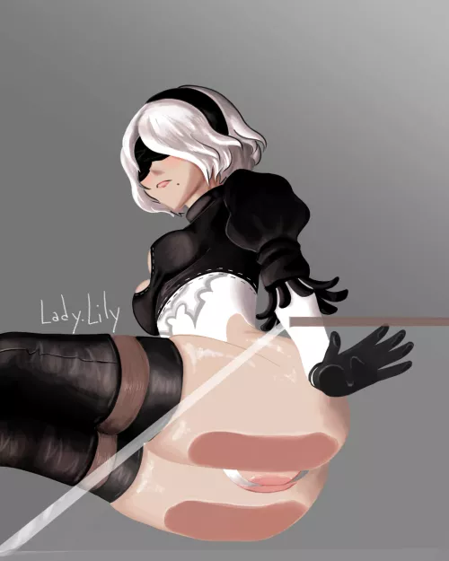 2B on glass (Lady.Lily) [NieR Automata] by onotho00