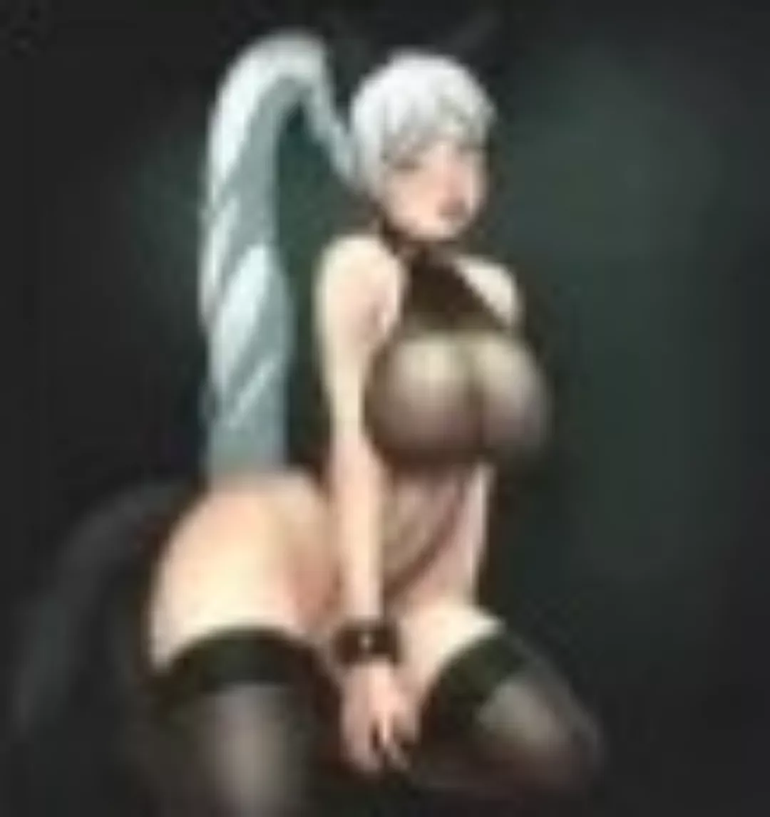Color 1girl, white hair, ponytail, wolf ears, black tail, one piece costume, black stockings, ahegao?, black bracelet posted by 3ndergamer