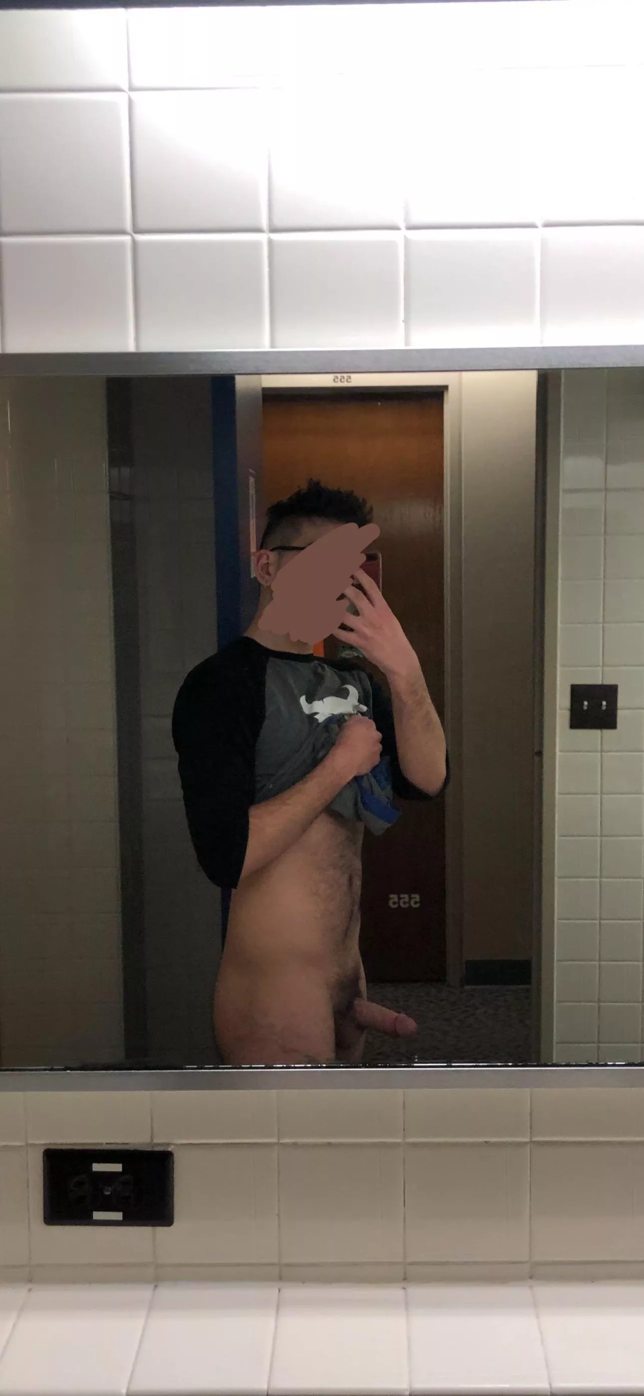 Hard in my dorm bathroom with the door open posted by ofcthrowawaylol