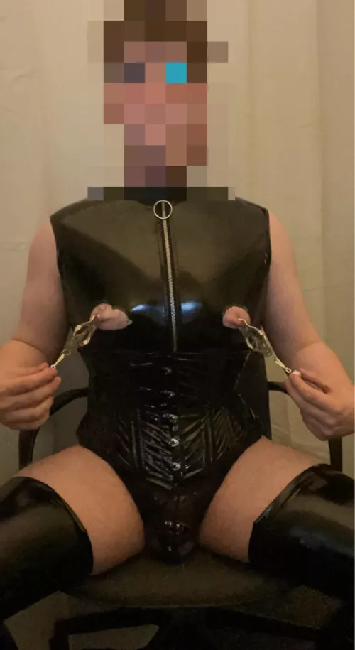 I wish I had to wear PVC 24/7, it makes my cage so tight! by RubberPiggyH