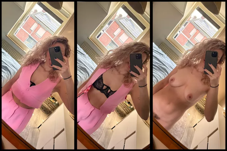 Love the suit, pink and naked!  by TheRealDealEmma