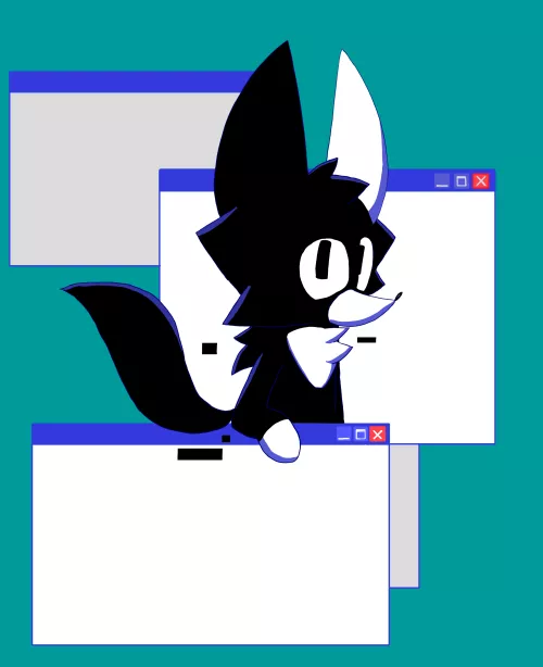 View Via Monitor. Just a fluffy virus program and also a character from my RPG game :3 by Pix_97