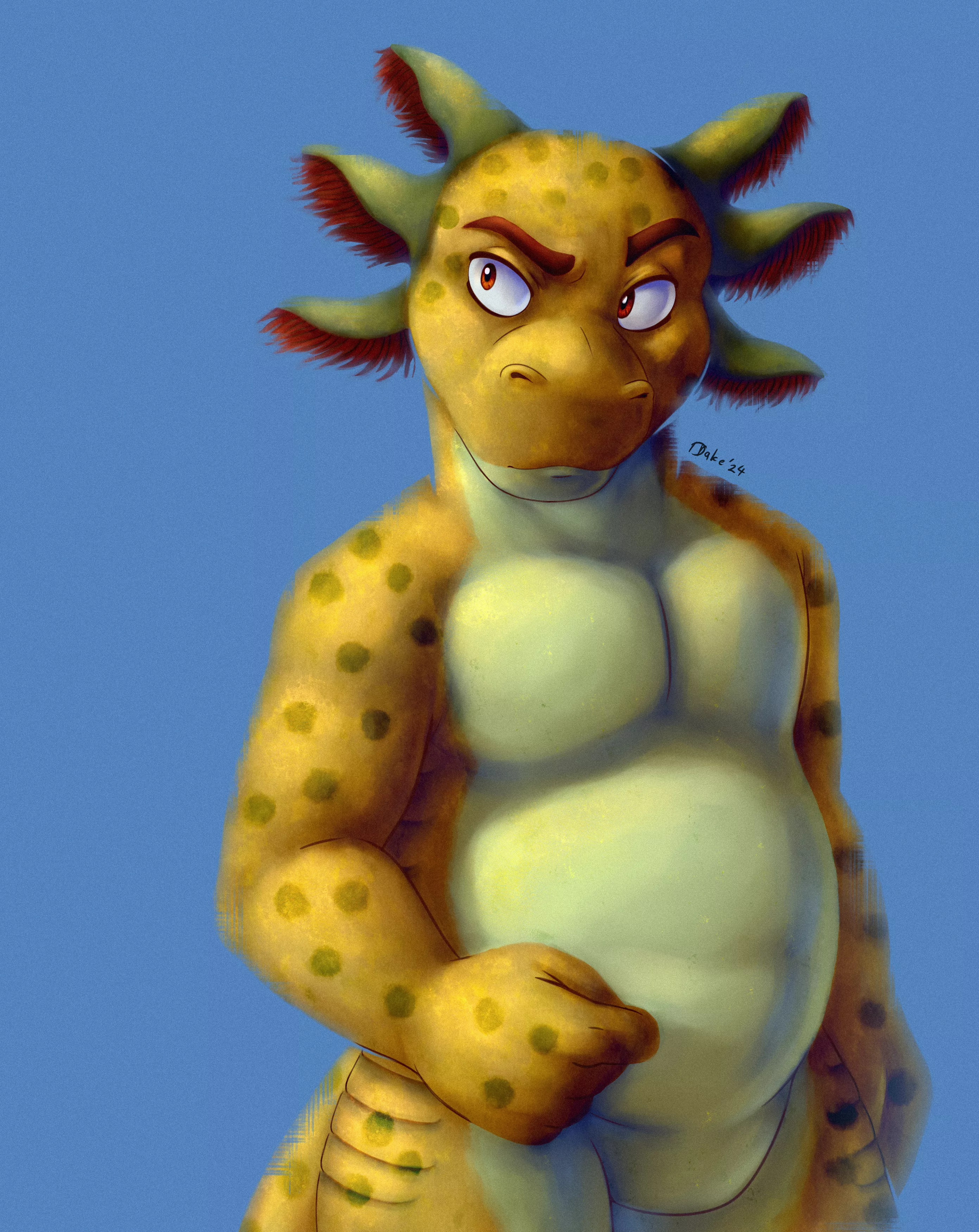 Aquatic western tiger salamander // Art by me posted by spacetank