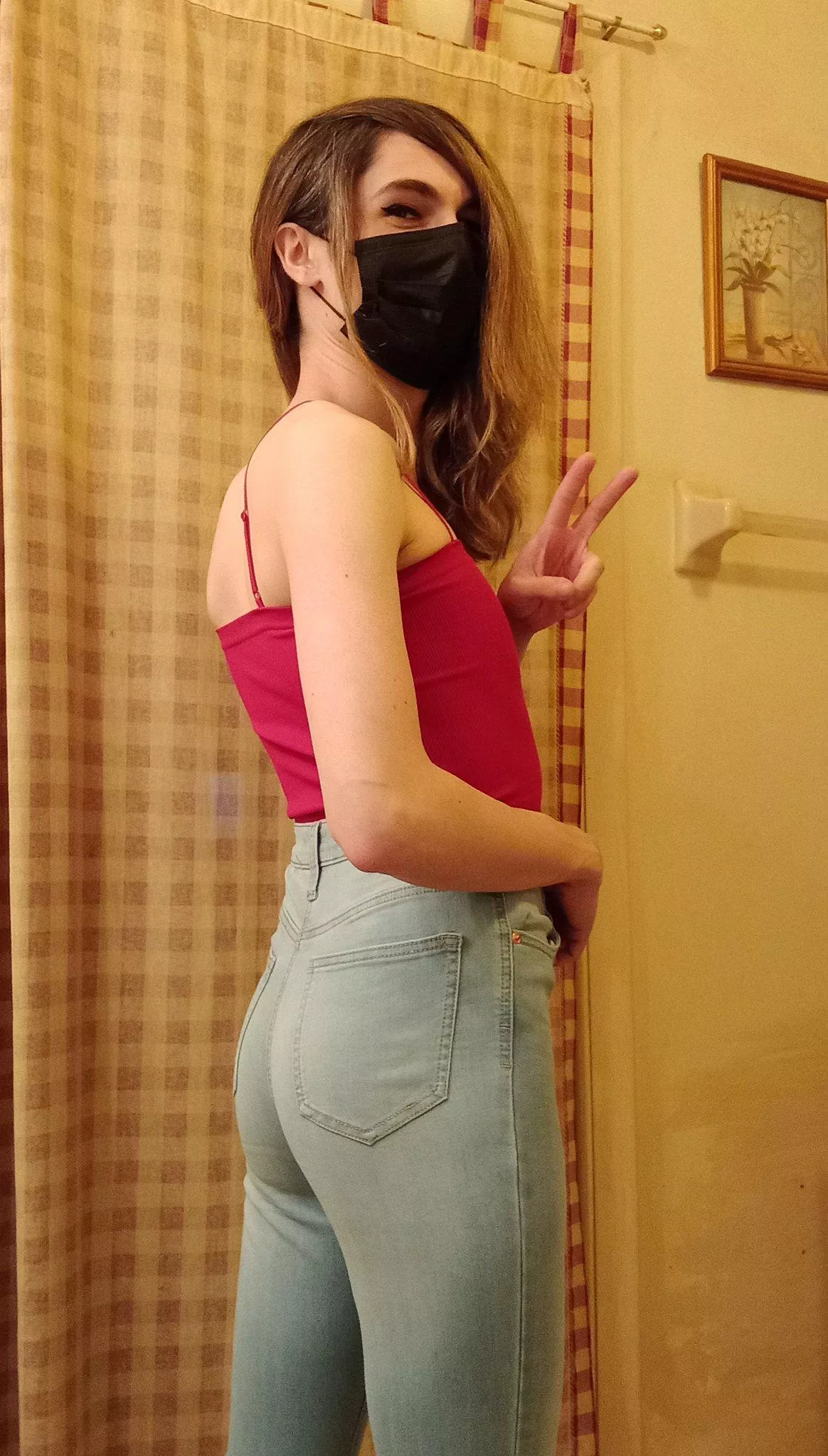 Do these jeans look cute on me? 🥺 posted by luccakitten