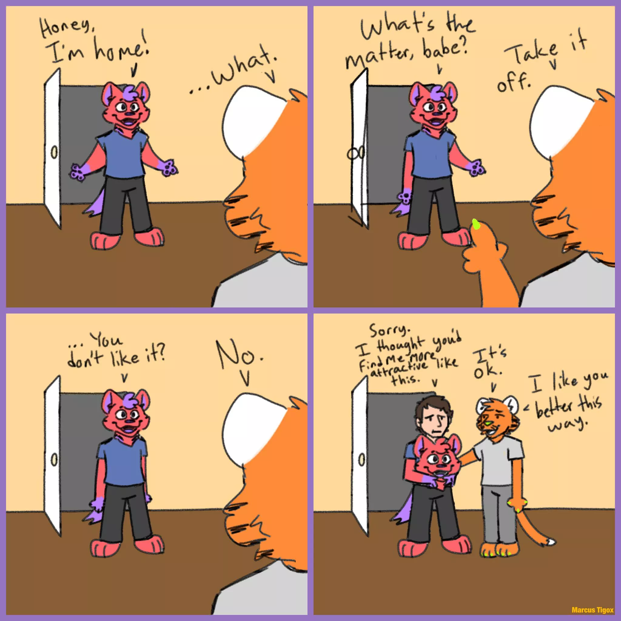 I like you better this way.  (Art by me) posted by Marcus_Tigox