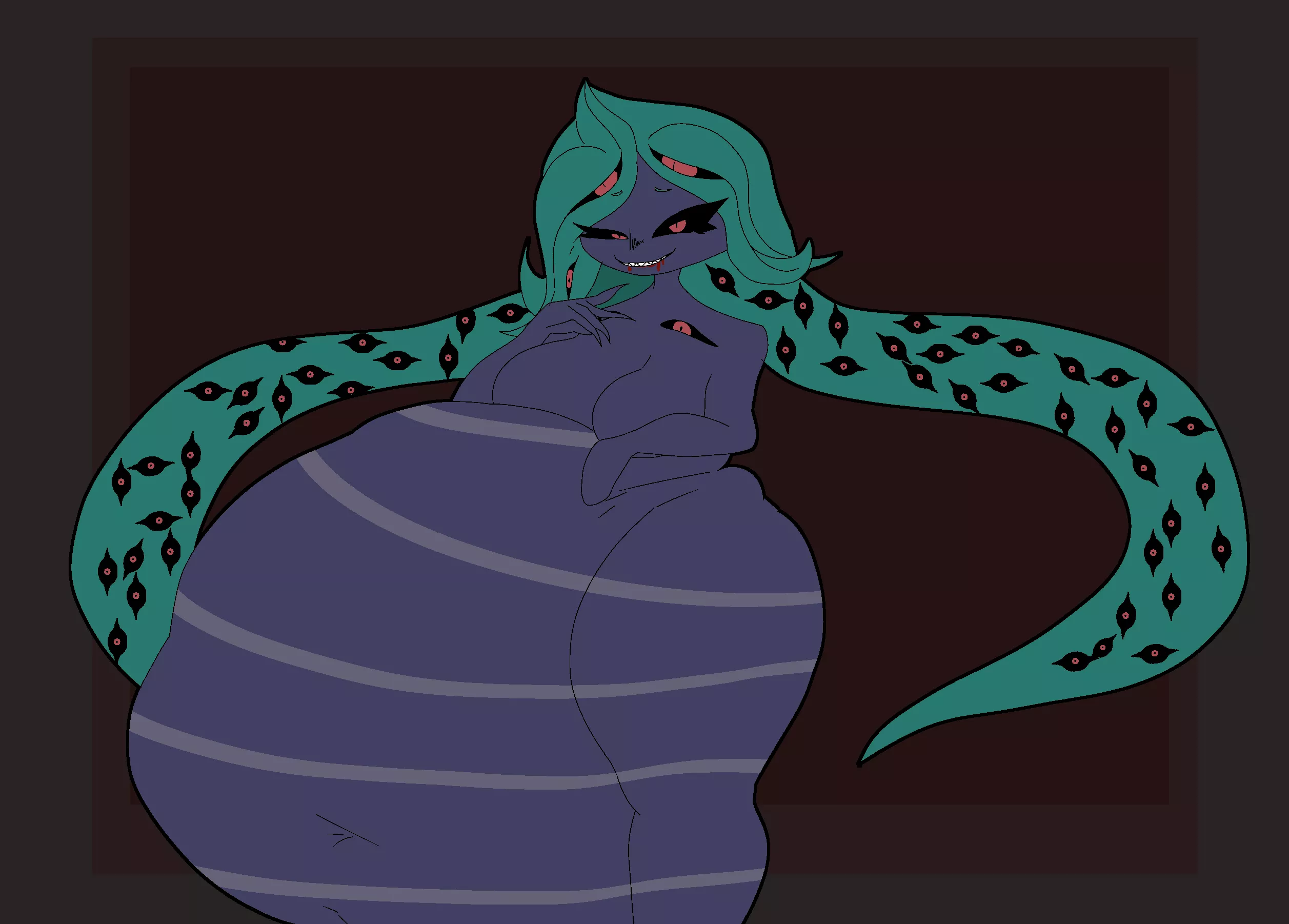 {image} Vore art of my sona, Kha'rie, done by ShoggothiccNSFW on twitter! posted by KharieTheGoddess