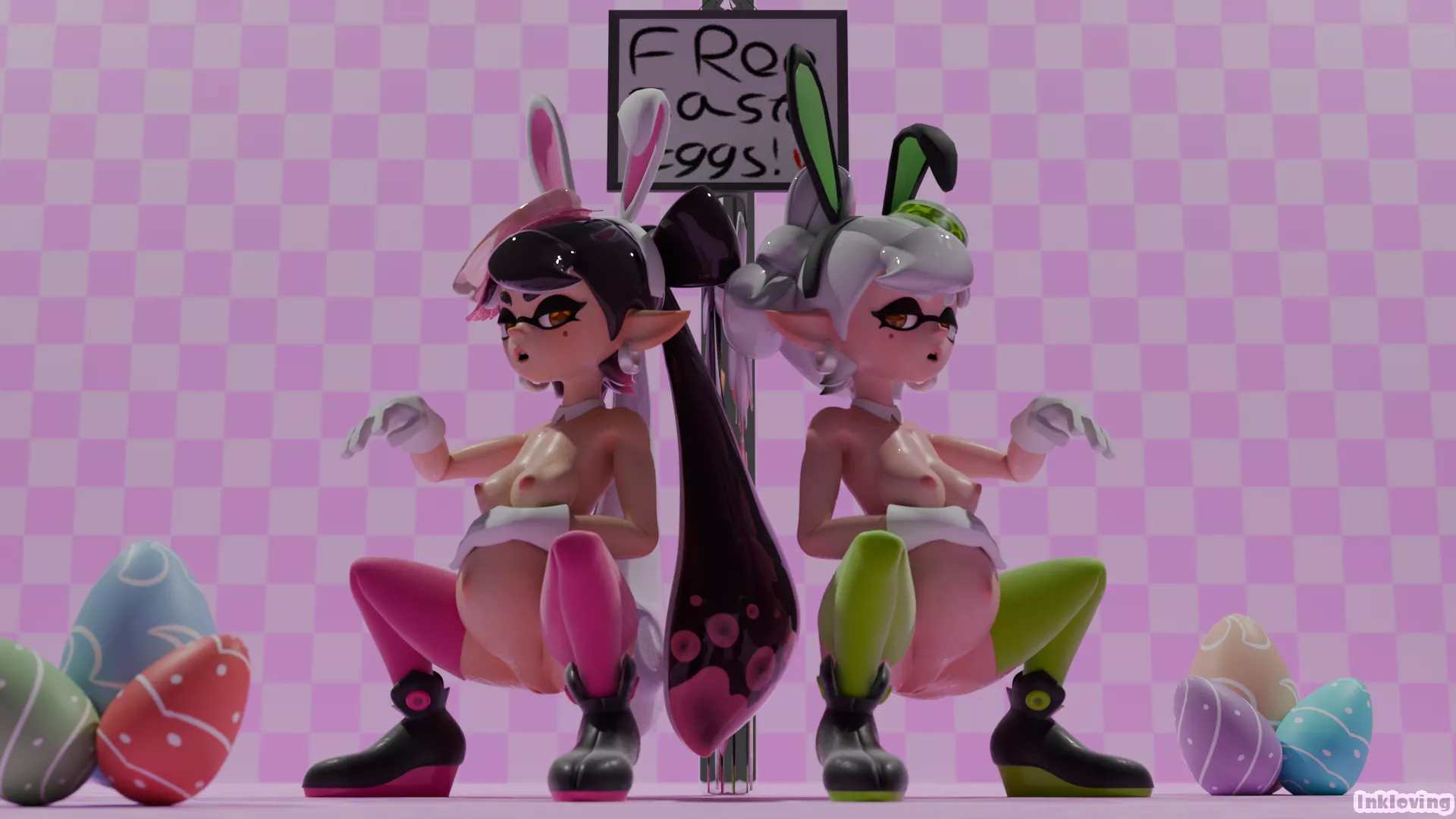 [OC] The Squid Sisters have a... unique way of celebrating Easter by inkloving