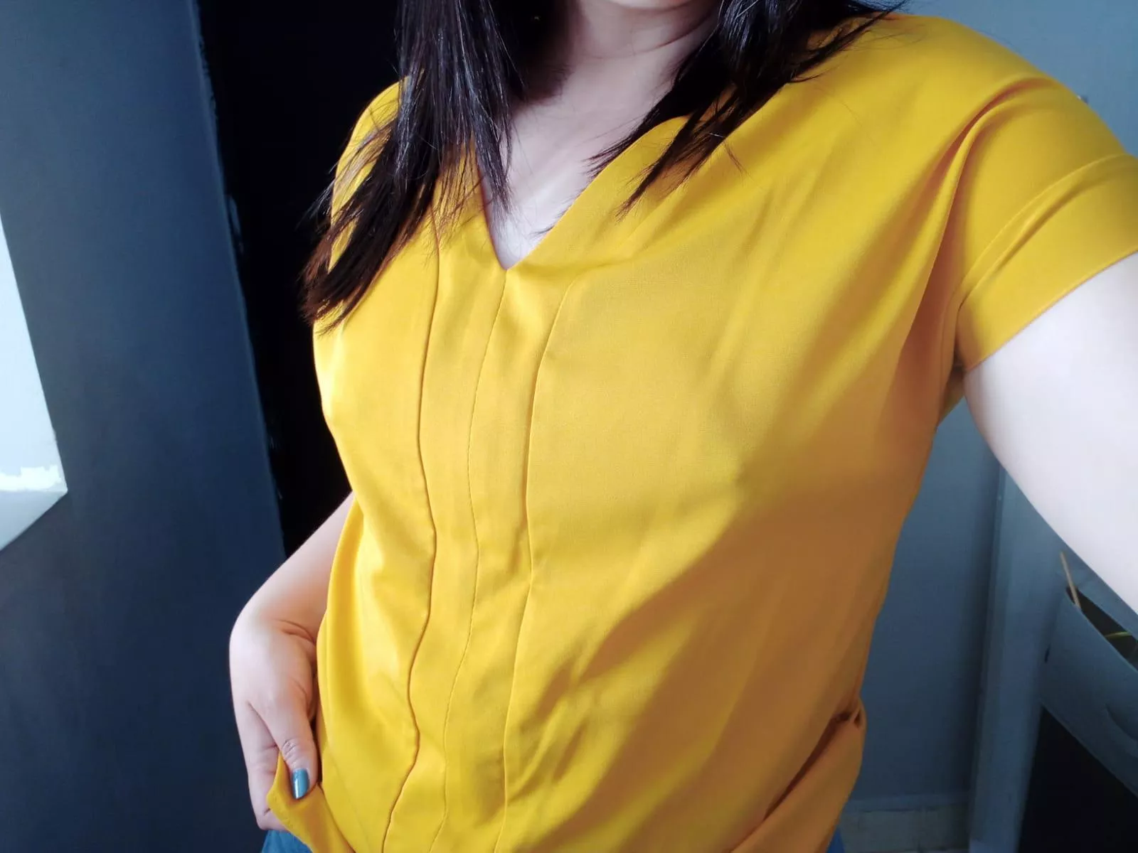 Is no-bra-yellow appropriate for a Wednesday at the office?  posted by Seductive_Samyra