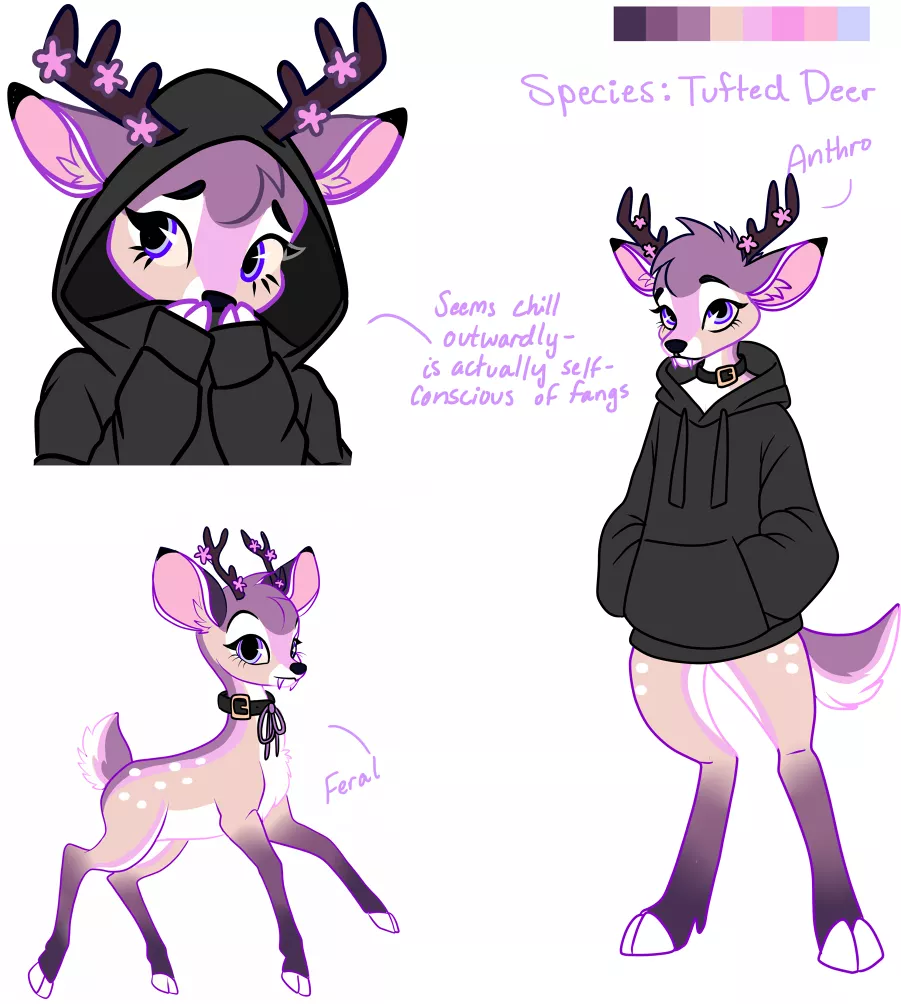 Shy Tufted Deer 💜 ~ (Adoptable, Art & Design by Me!) posted by Glittering-Amount-68