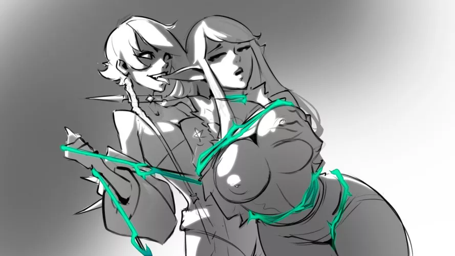 sketch of captured elven for my game [The Veil Chronicles: Nix University] by NoN-Hydra