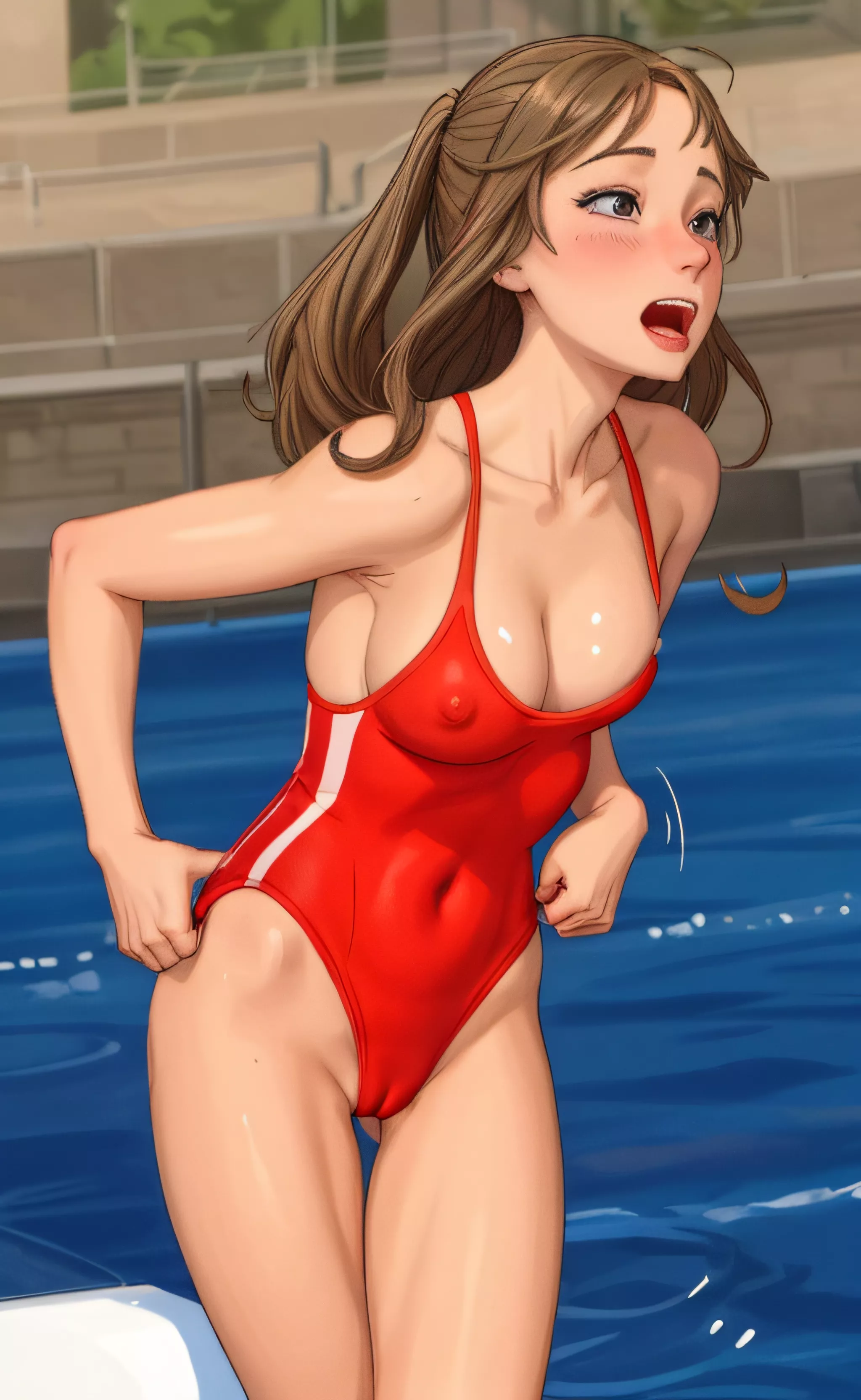 Spotted at the pool: hottie in red swimsuit posted by New-Equipment-6194