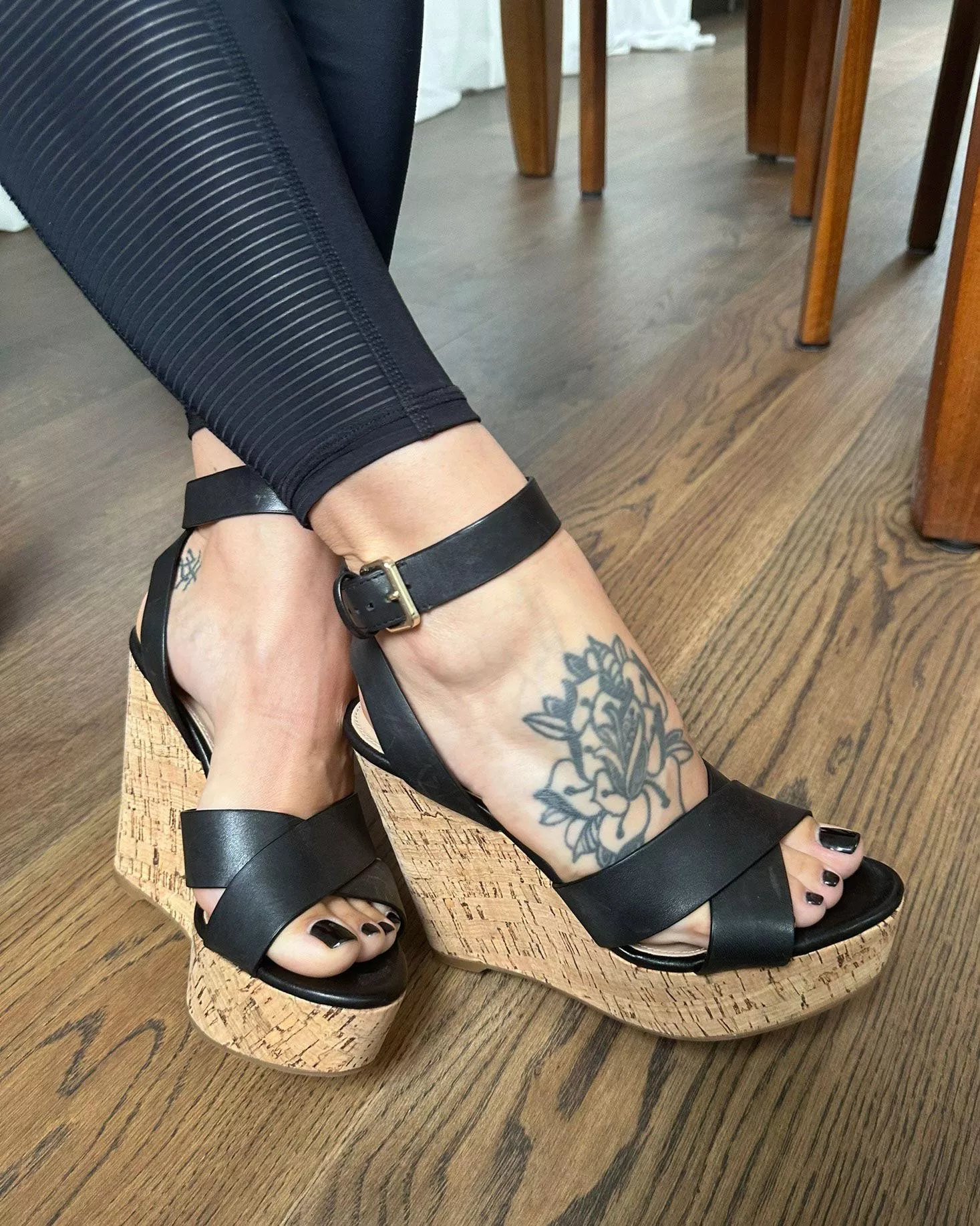 The perfect blend of style and comfort in these high heel wedges! posted by Pixiesoles23_