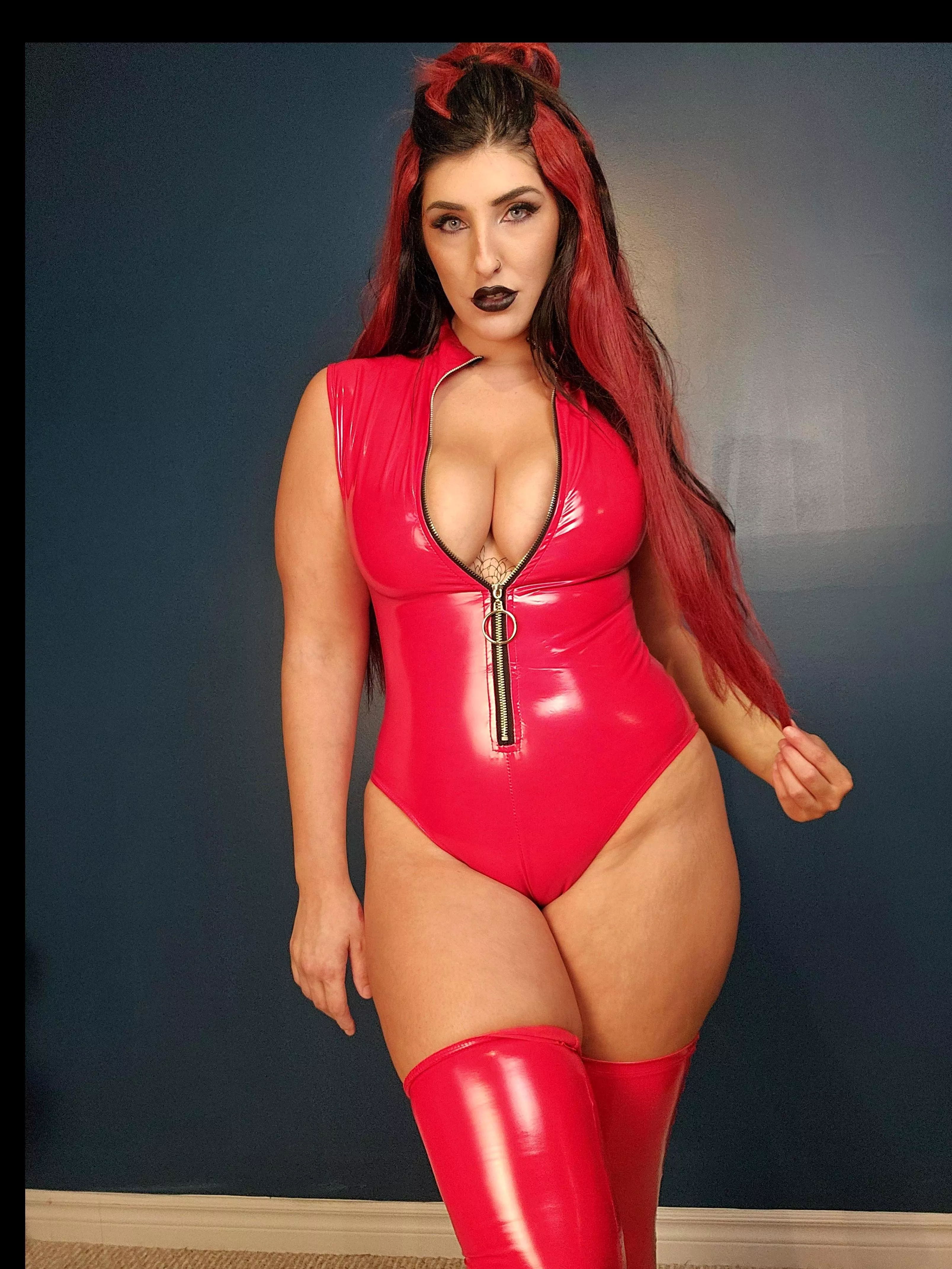 this nurse would love to have some fun with her shiny suit posted by IcedMagma500