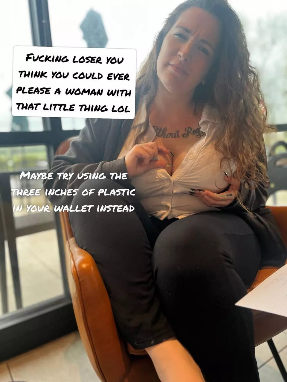 You’re never going to please me with what’s in the front of your pants cucky  posted by mistressbrazda