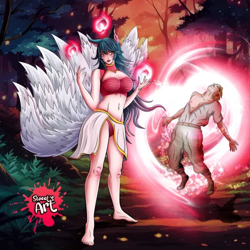 Ahri Found her next Victim (sweet's art) by Shehan_Dasanayake