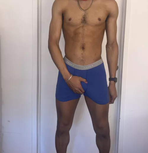 Just from the bulge, how long do you think my BBC is? by TheSkinnyBBC