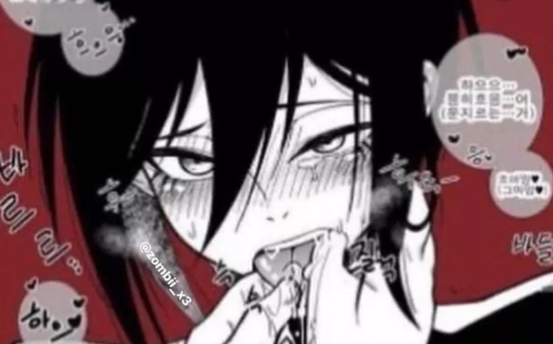 Lf Mono Source: Korean, tongue, finger, black hair, ahegao, breathing heavy by loyal_AAron02