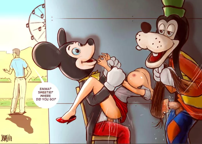 Mickey and Goofy have some fun in Disneyland (Disarten) [Mickey and Friends] by Clocked7