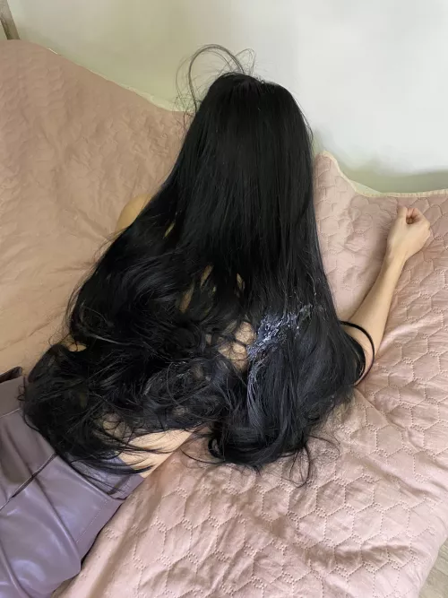 My boyfriend loves my long black hair by katrin-cherry56