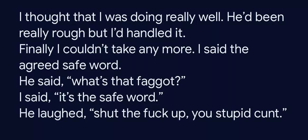 Safe word posted by OnlynhvnRthgsprfct