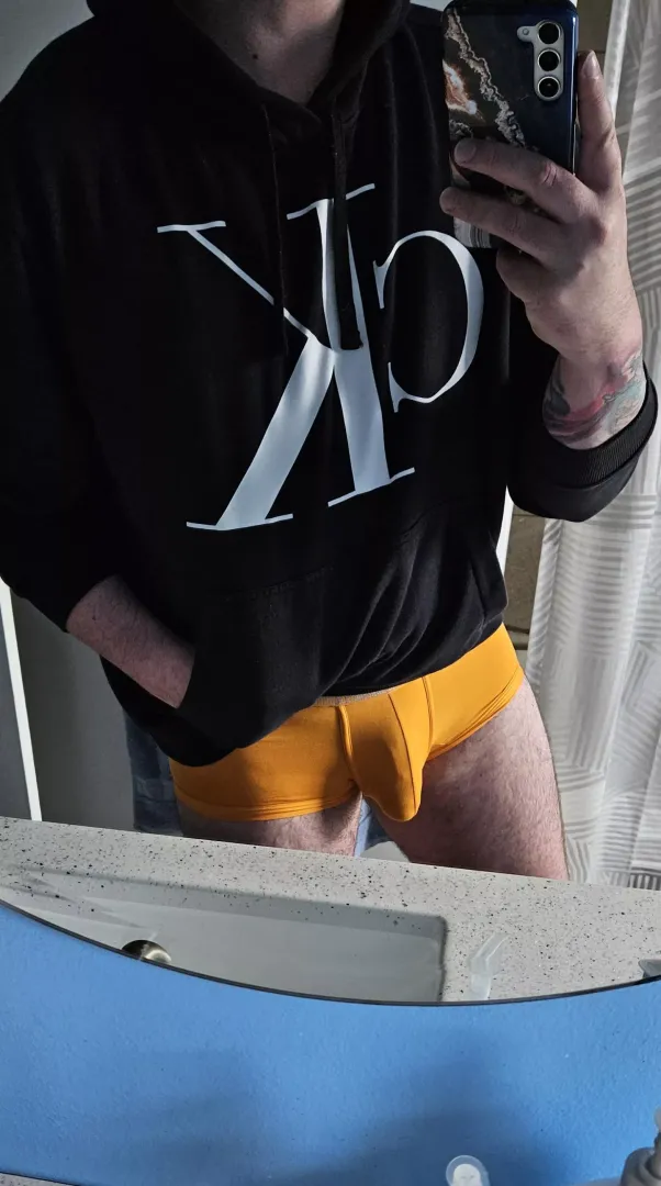 What do you think of my orange trunks?  posted by Massive_Ad6903
