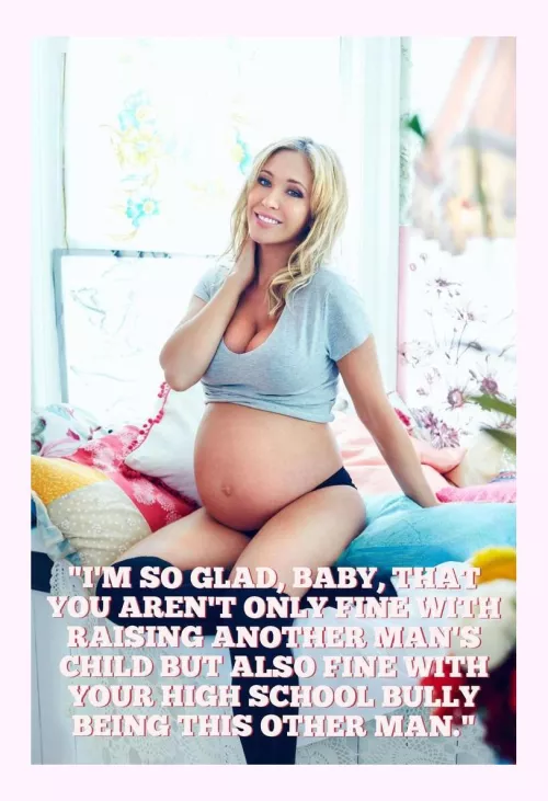 Your face used to get swollen with his fists. Now, your wife's baby is swollen with his baby. It used fo hurt you, but now it turns you on. by PuzzleheadedAnt2664