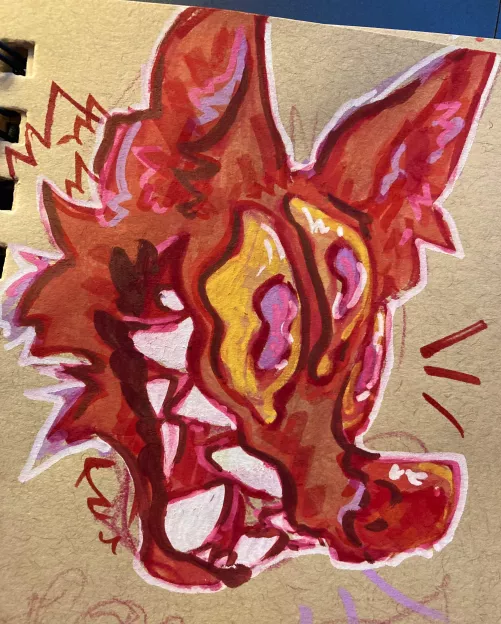 Doodle of a silly three eyed guy (OC) by Beneficial-Ranger166