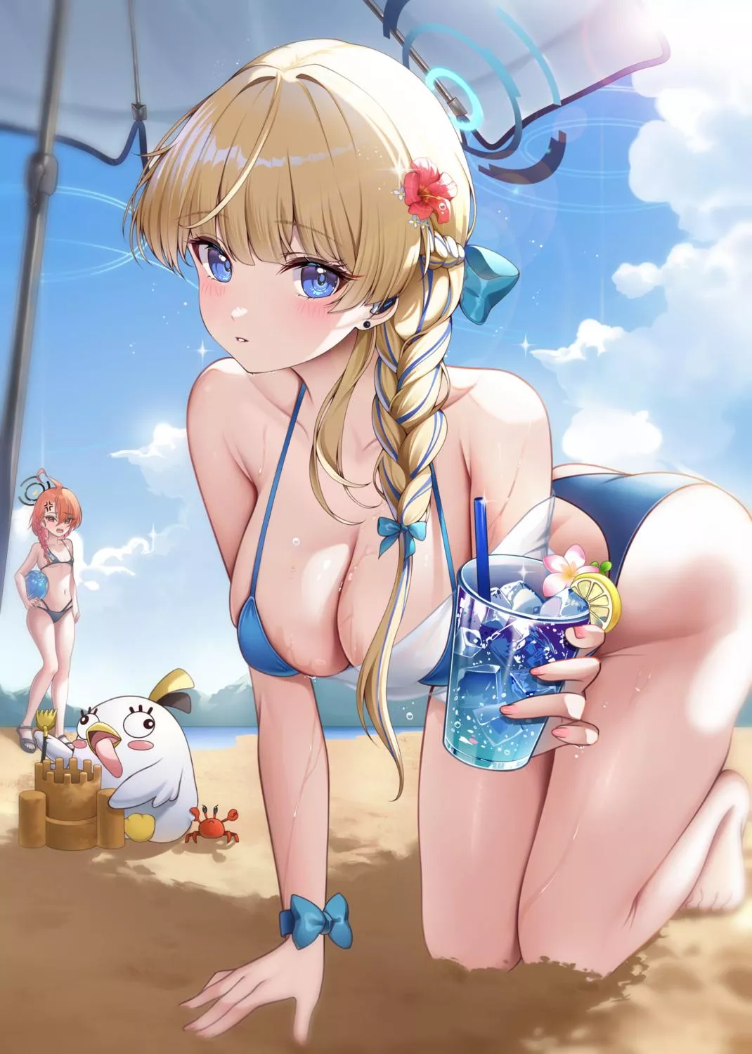 Offering a drink at the beach posted by RainDMask