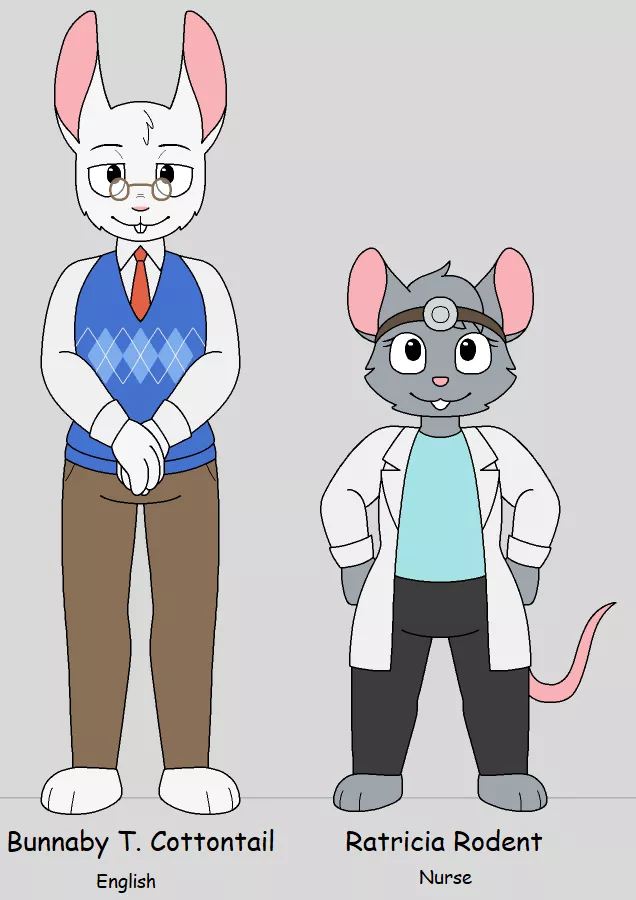 A couple character designs for an idea I had for a retro-styled edutainment game! posted by sivanhe