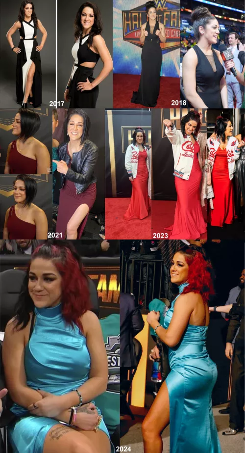 Bayley Hall of Fame dresses over the years by tryinnasurvive