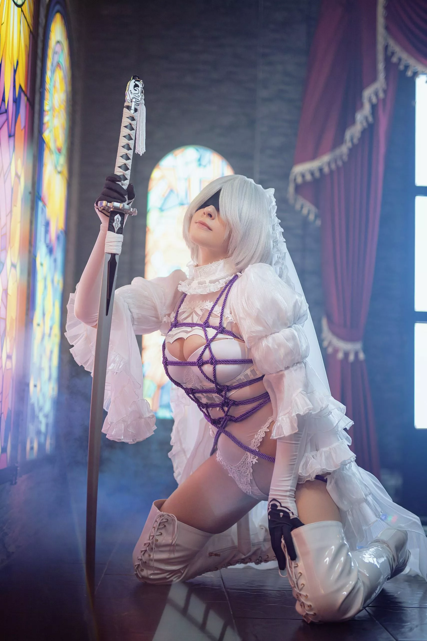 Bride 2B cosplay by Yuna Kairi posted by AlexeyShtein