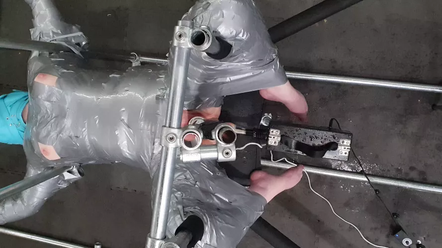 Duct tape bondage, fucking machine, and squirt?  by AnnRoweX