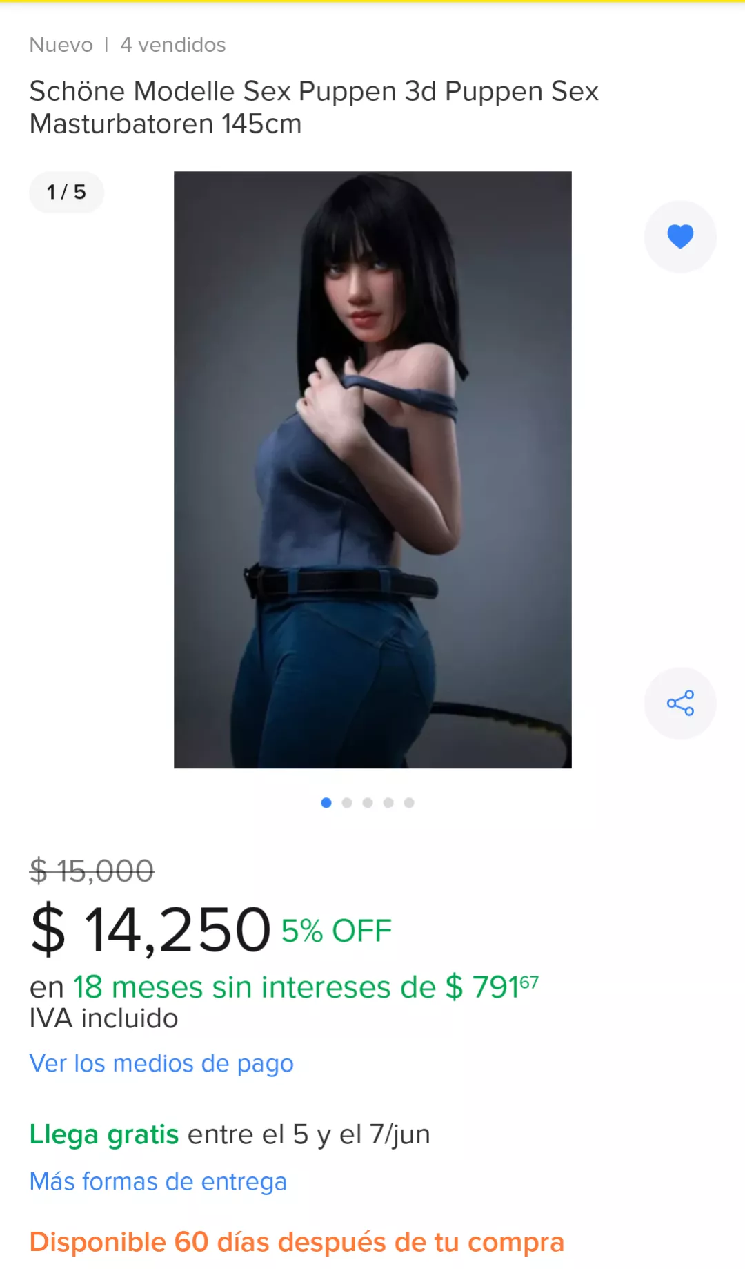 Hello, I am new and I have a doubt if it is real buy to buy sex dolls on Mercado Libre or is it scam ?  posted by Saymor7