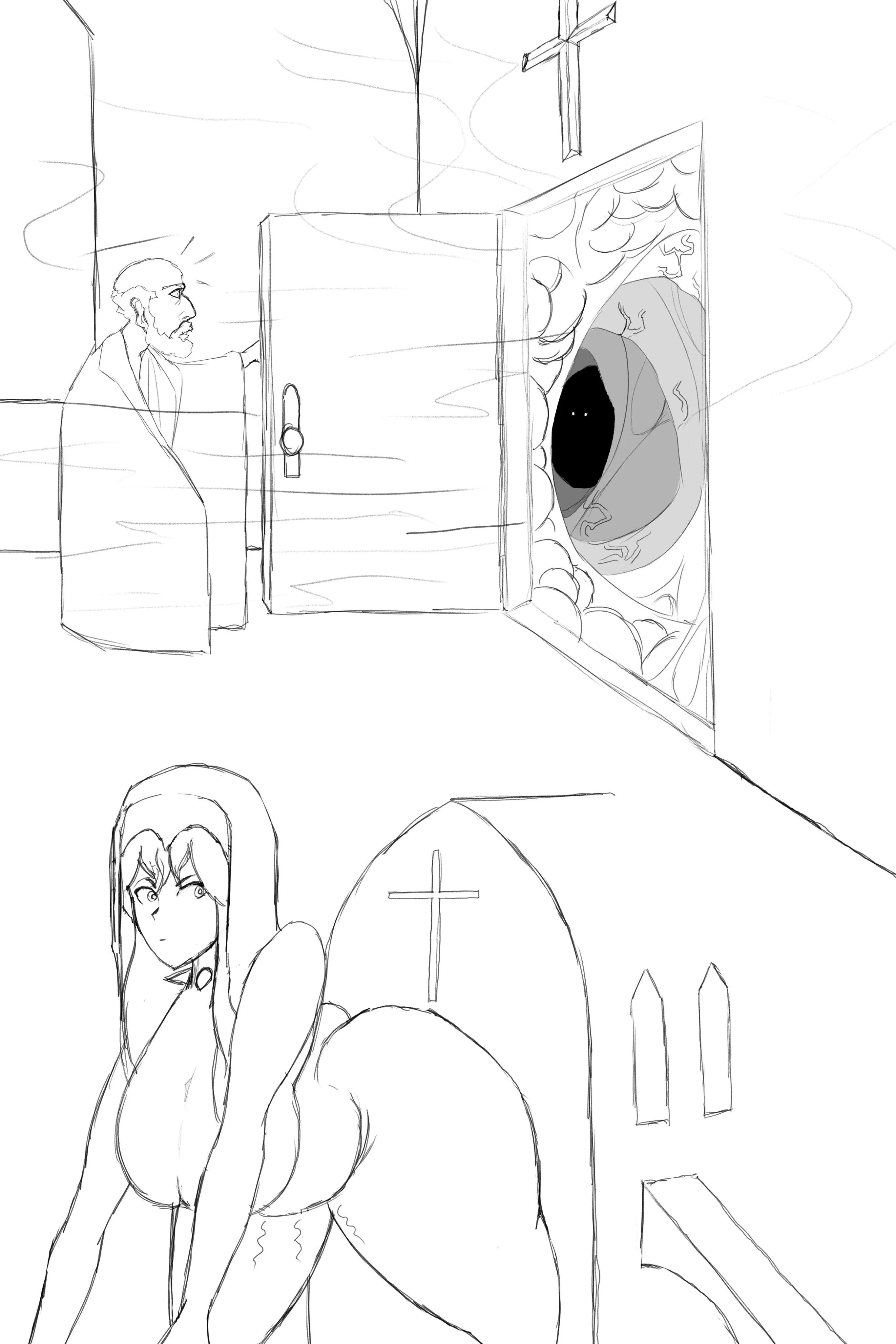 {Image} Door to Heaven (lineart by me) posted by Loose-Recipe-7734