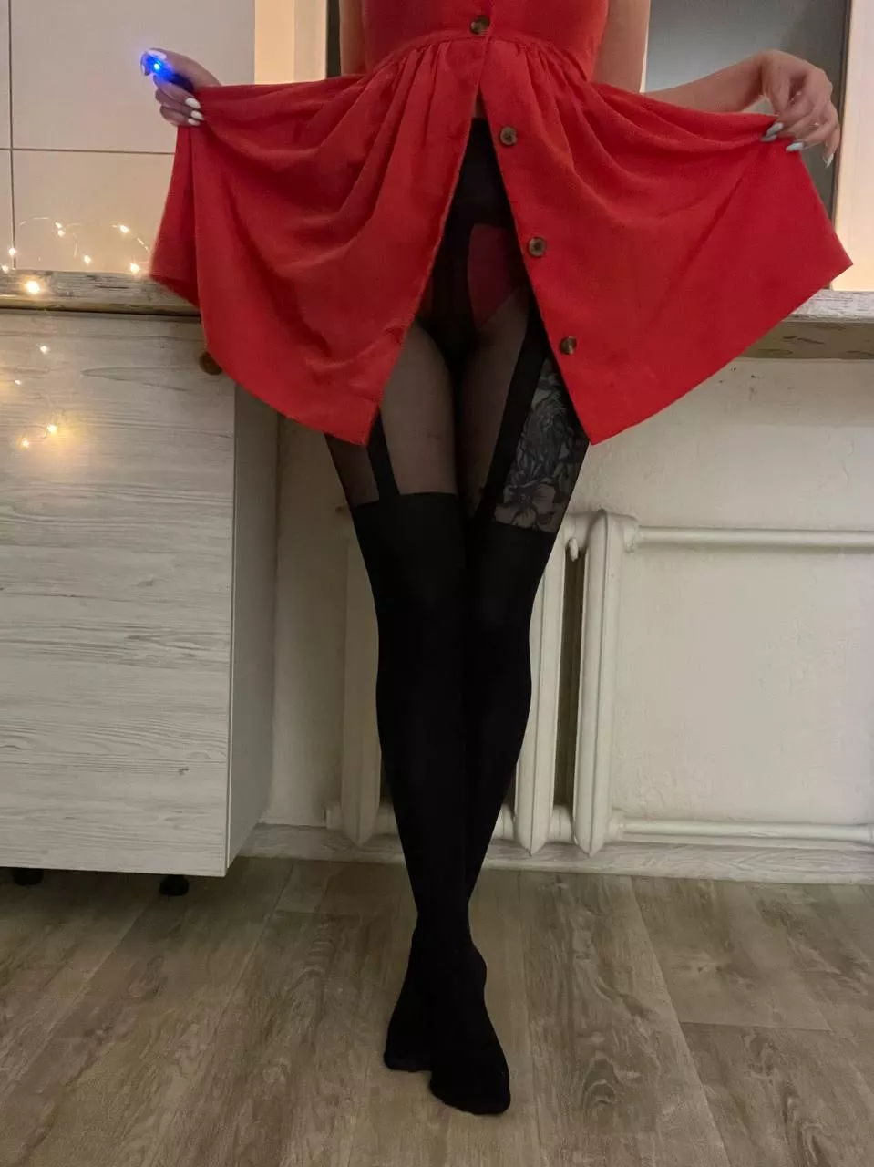 Is the red dress with black nylons mesmerizing? posted by megan_vikkk