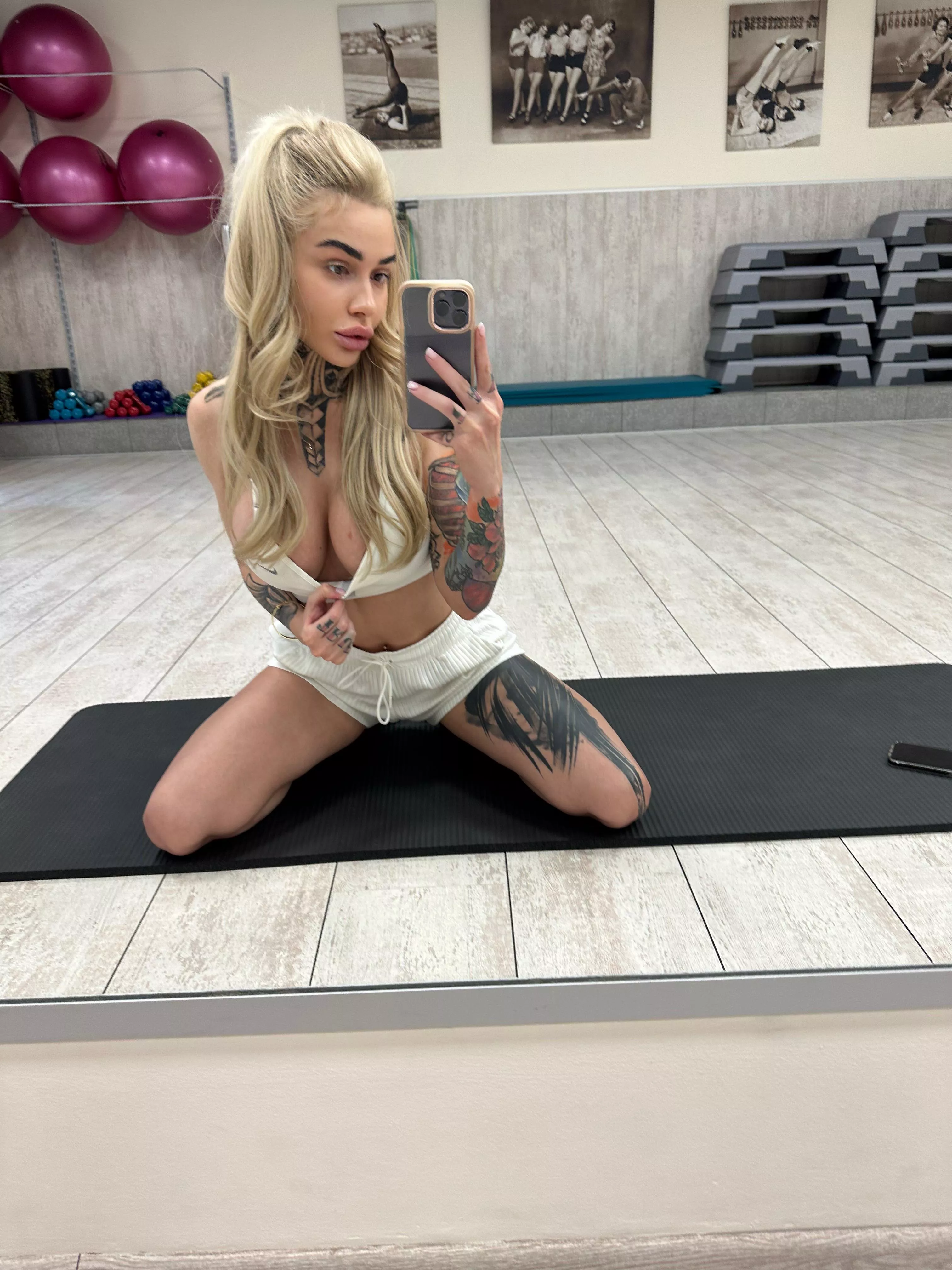 My bra can't handle my tits at workout [F] posted by BimboAngelBlonde