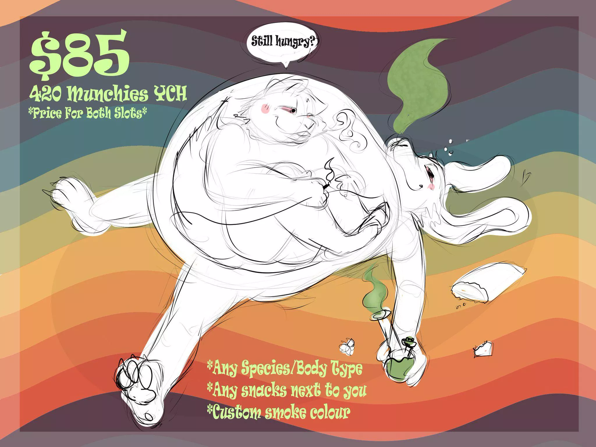 {PROMO} 420 Munchies YCH (@SpicyBatBones, dm here, twitter or Discord if interested!) posted by GoatZals