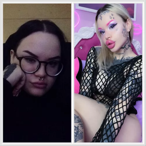 Bimbofication its a simple way to happiness. But sadly expensive :D If not this circumstance, id go really extreme already… Btw on the left pic i already have few cc of lip fillers :D by nasty_bimbo